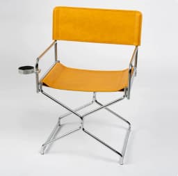 MOMO Oil Wax Fabric Minimalist Metal Dining Chair Small Household Foldable Dining Chair Home Reclining Chair