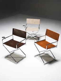 MOMO Oil Wax Fabric Minimalist Metal Dining Chair Small Household Foldable Dining Chair Home Reclining Chair