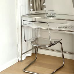 PC Dining Chair Transparent Nordic Armchair Retro Crystal Seat Modern Curved Backrest Stool for Kitchen or Café Use