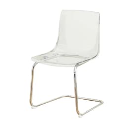 PC Dining Chair Transparent Nordic Armchair Retro Crystal Seat Modern Curved Backrest Stool for Kitchen or Café Use