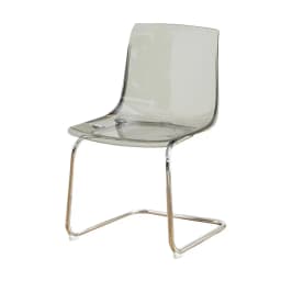 PC Dining Chair Transparent Nordic Armchair Retro Crystal Seat Modern Curved Backrest Stool for Kitchen or Café Use