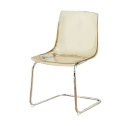 PC Dining Chair Transparent Nordic Armchair Retro Crystal Seat Modern Curved Backrest Stool for Kitchen or Café Use
