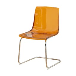 PC Dining Chair Transparent Nordic Armchair Retro Crystal Seat Modern Curved Backrest Stool for Kitchen or Café Use