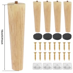 4Pcs Wooden Solid Furniture Legs Oblique/Straight Table Legs Non-slip Chair Sofa Feet Replacement Furniture Feet For Couch Bed
