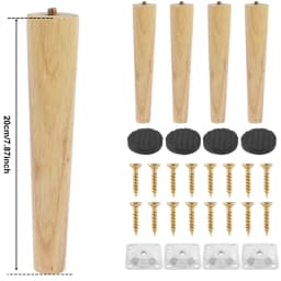 4Pcs Wooden Solid Furniture Legs Oblique/Straight Table Legs Non-slip Chair Sofa Feet Replacement Furniture Feet For Couch Bed