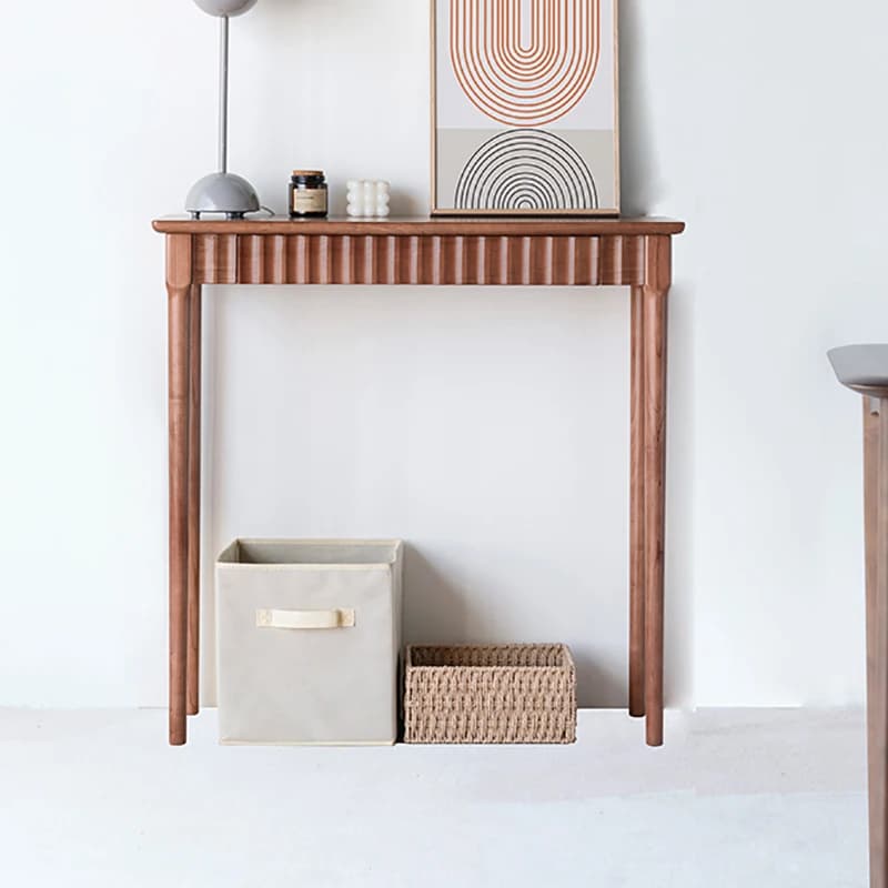 Wood Rectangular Console Table Modern Rustic Minimalist Trendy Console Table Hallway Narrow Console Meuble Wabi Sabi Furniture