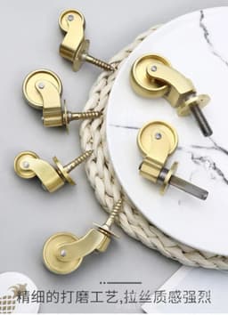 4Pcs Multi-size Brass Universal Wheels Silent Reinforce Furniture Legs Caster Wheels For Sofa Chair Cabinet Workbench