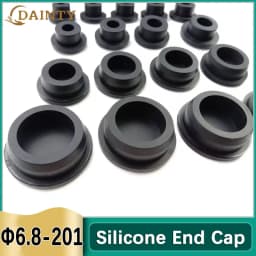 Black Silicone Rubber Hole Plug Blanking End Cap Pipe Inserts Bungs Seal Cover T Type Stopper Dustproof Plug Bore 6.8-66.3mm