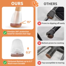 16PCS Chair Leg Floor Protectors with Thick Wrap Felt Pads Silicone Furniture Foot Cover Table Feet Protect Floors