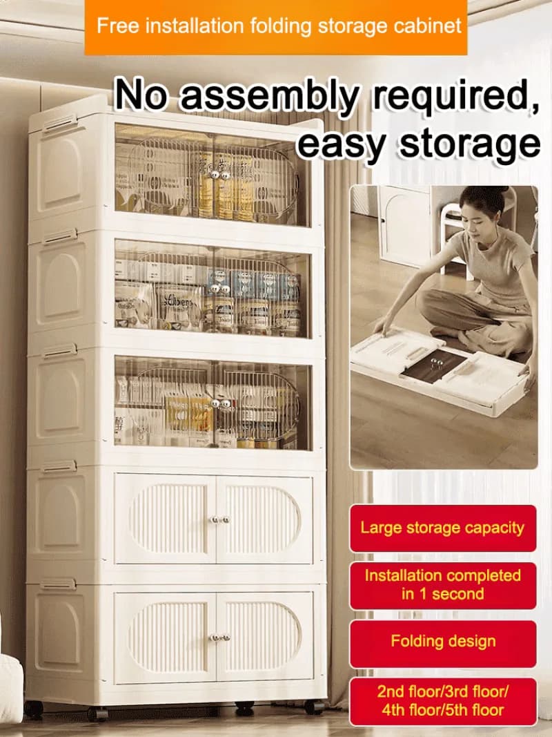 storage rack organizer Multilayer storage space Removable Divider Organize cleaning utensils Movable Kitchen Bedroom Cabinet