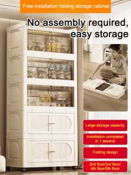 storage rack organizer Multilayer storage space Removable Divider Organize cleaning utensils Movable Kitchen Bedroom Cabinet
