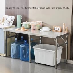 Stainless Steel Multifunctional Foldable Table Portable Outdoor Camping Desk Commercial Buffet Serving Counter Home Dining Table