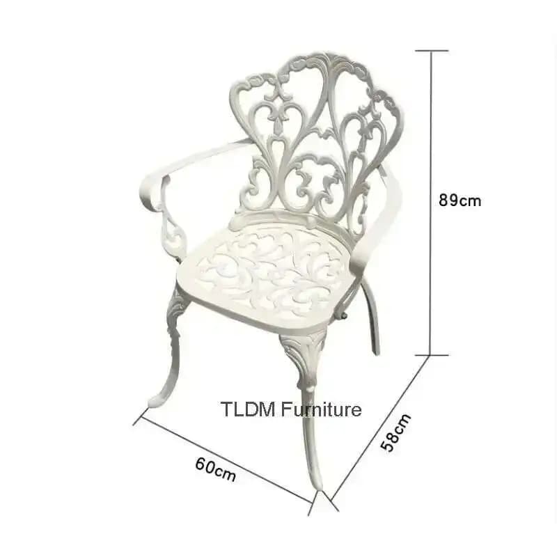 Outdoor Cast Aluminum Tables and Chairs Set Courtyard Garden Urniture Terrace Combination Leisure Metal Round Patio Table p c