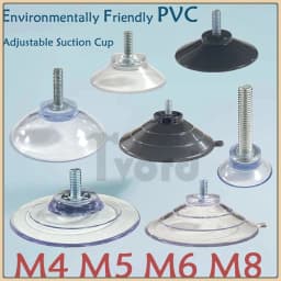 M4 M5 M6 M8 Transparent Suckers With Screw PVC Plastic Sucker Pad Holder Turn Nut Glass Table Tops Storage Tool Hooks