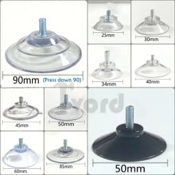 M4 M5 M6 M8 Transparent Suckers With Screw PVC Plastic Sucker Pad Holder Turn Nut Glass Table Tops Storage Tool Hooks