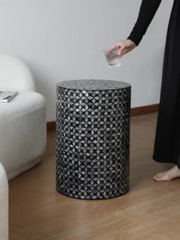 Creative Nordic Shell Side Table Medieval Style Living Room Sofa Corner Table Round High-end Home Tables
