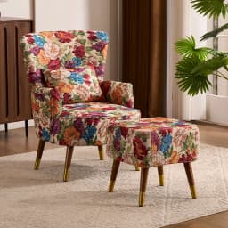 American retro pastoral single sofa living room balcony bedroom jacquard fabric high back lazy sofa tiger chair