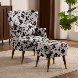American retro pastoral single sofa living room balcony bedroom jacquard fabric high back lazy sofa tiger chair
