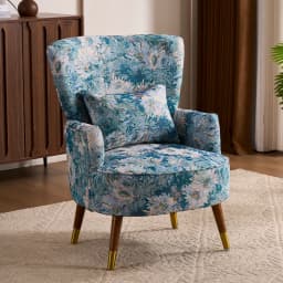American retro pastoral single sofa living room balcony bedroom jacquard fabric high back lazy sofa tiger chair