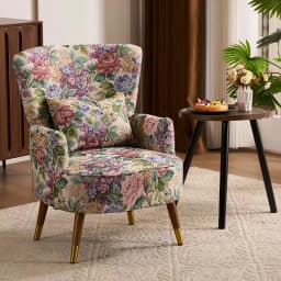 American retro pastoral single sofa living room balcony bedroom jacquard fabric high back lazy sofa tiger chair