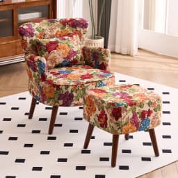 American retro pastoral single sofa living room balcony bedroom jacquard fabric high back lazy sofa tiger chair