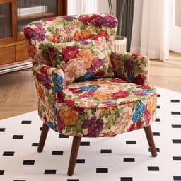 American retro pastoral single sofa living room balcony bedroom jacquard fabric high back lazy sofa tiger chair
