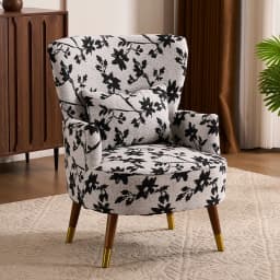 American retro pastoral single sofa living room balcony bedroom jacquard fabric high back lazy sofa tiger chair