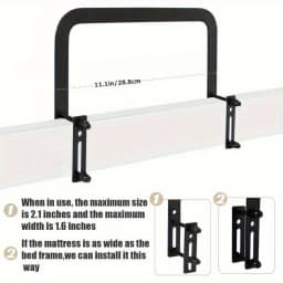 2pcs Adjustable Mattress Grippers - Non-Slip Bed Frame Retainers with Screws & Nuts, Anti-Scratch Smooth Surface Design