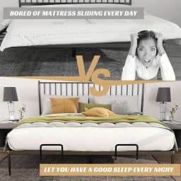 2pcs Adjustable Mattress Grippers - Non-Slip Bed Frame Retainers with Screws & Nuts, Anti-Scratch Smooth Surface Design