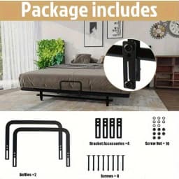 2pcs Adjustable Mattress Grippers - Non-Slip Bed Frame Retainers with Screws & Nuts, Anti-Scratch Smooth Surface Design