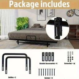 2pcs Adjustable Mattress Grippers - Non-Slip Bed Frame Retainers with Screws & Nuts, Anti-Scratch Smooth Surface Design