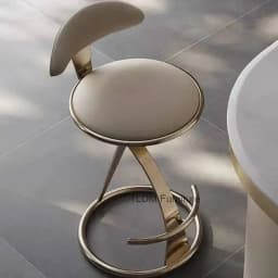 Designer Light Luxury Bar Chairs Italian High Stool Home Stainless Steel Cafe Kitchen Backrest Bar Chair Creative Bar Furniture