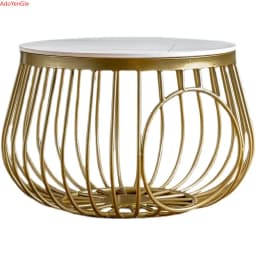 D60cm Creative Nordic Iron Tea Table Round Coffee Table for Living Room Furniture Bed Side Table Rock Plate Tables Cat House Bed