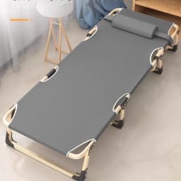 Portable Noiseless Recliner,Foldable Camp Cot, Adjustable Military Bedframe, Office Nap Daybed Essential