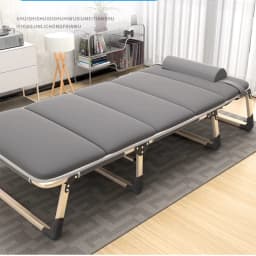 Portable Noiseless Recliner,Foldable Camp Cot, Adjustable Military Bedframe, Office Nap Daybed Essential