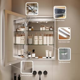 Mirror Cabinet Modern Toilet Storage Washroom Wall Lighted Anti Fog Medicine 500 X 700 Vanity Led Bathroom Mirror Cabinet With L