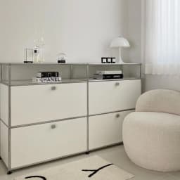 Vintage Module Sideboard Living Room Storage Cabinet Wood Bedroom Stainless Steel Metal Frame Storage Customizable TV Cabinet