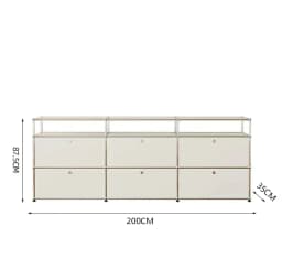 Vintage Module Sideboard Living Room Storage Cabinet Wood Bedroom Stainless Steel Metal Frame Storage Customizable TV Cabinet