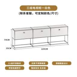 Vintage Module Sideboard Living Room Storage Cabinet Wood Bedroom Stainless Steel Metal Frame Storage Customizable TV Cabinet