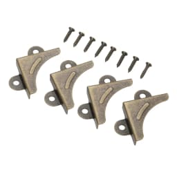 4PCS Antique Metal Wooden Box Corner Decorative Protector Book Notebook Albums Menus Folders Desk Door Corner Bracket 33*33*7mm