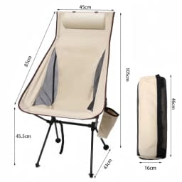 Portable Folding Moon Chair Outdoor Camping Aluminum Alloy Fishing Chair Beach Picnic Cup Bag Ultralight Folding Travel Chair
