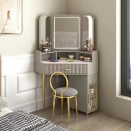 Luxury Solid Wood Dressing Table Corner Modern Triangle Storage Combination Locker Household Makeup Tables Bedroom Furniture