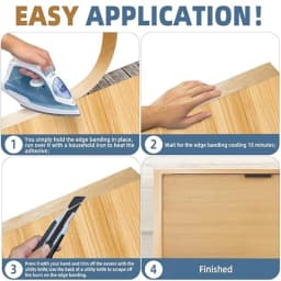 Red Oak Roll of Pre-glued Plywood Edge Banding Easy Application Iron on with Hot Melt Adhesive Real Wood Flexible Veneer Edging