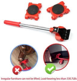 5/13 Pcs Heavy Duty Furniture Mover Set Furniture Mover Tool Transport Lifter Heavy Stuffs Moving Wheel Roller Bar Hand Tools