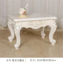 TieHo European Style Living Room Coffee Table Wood Rectangle Ivory White Center Table Modern Small Apartment Home Furniture
