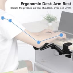 Adjustable Desk Armrest Ergonomic Elbow Rest Holder Clamp-on Arm Support Computer Table Elbow Support Table Extension Platform