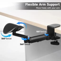 Adjustable Desk Armrest Ergonomic Elbow Rest Holder Clamp-on Arm Support Computer Table Elbow Support Table Extension Platform