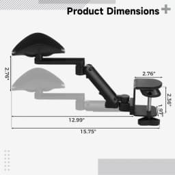 Adjustable Desk Armrest Ergonomic Elbow Rest Holder Clamp-on Arm Support Computer Table Elbow Support Table Extension Platform