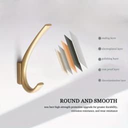 Heavy-Duty Metal Coat Hooks - 1pc, Golden or Matte Black Finish, Wall Mounted for Bedroom & Bathroom Storage