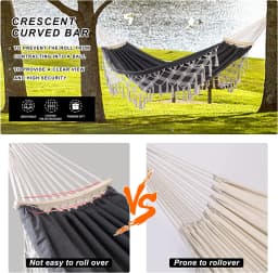 Hammock Hammock Outdoor Swing Anti-Rollover Indoor Home Outdoor Camping Dormitory Adult Double Canvas White Hammock